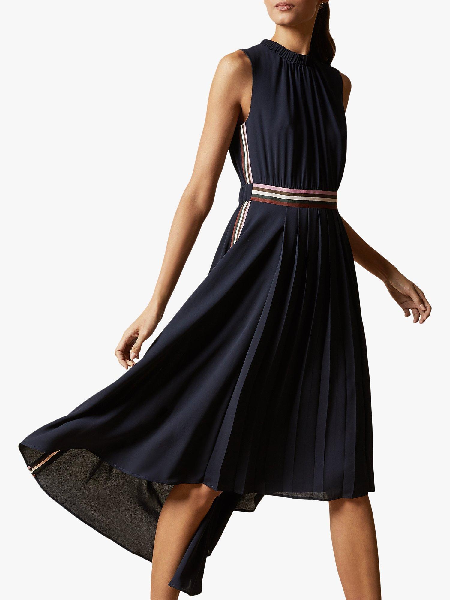 Ted Baker Damsia Sleeveless Dip Hem Midi Dress, Navy