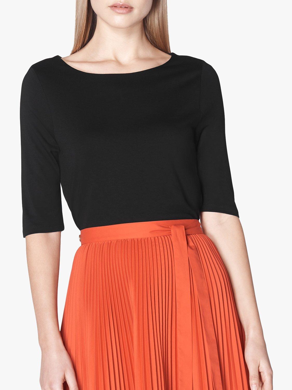 L.K.Bennett Trina Jersey Top, Black, L