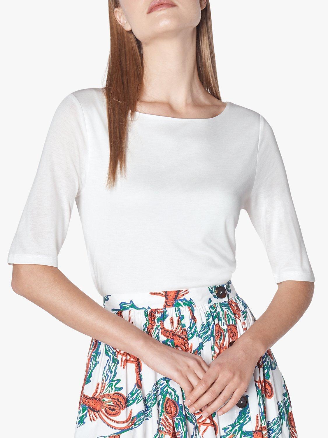 L.K.Bennett Trina Jersey Top, Cream