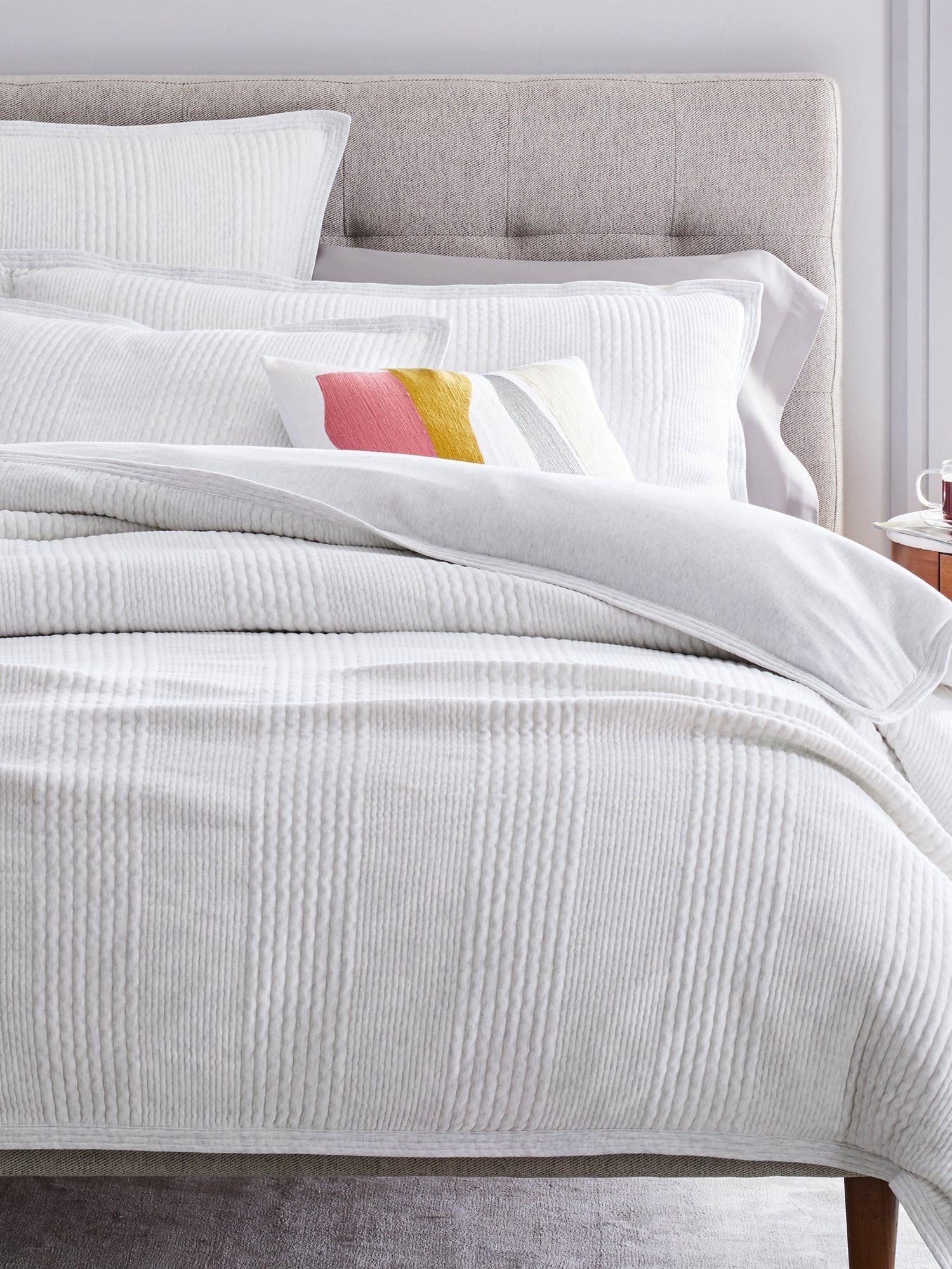 west elm Organic Cotton Cloud Jersey Bedding, Light Heather Grey