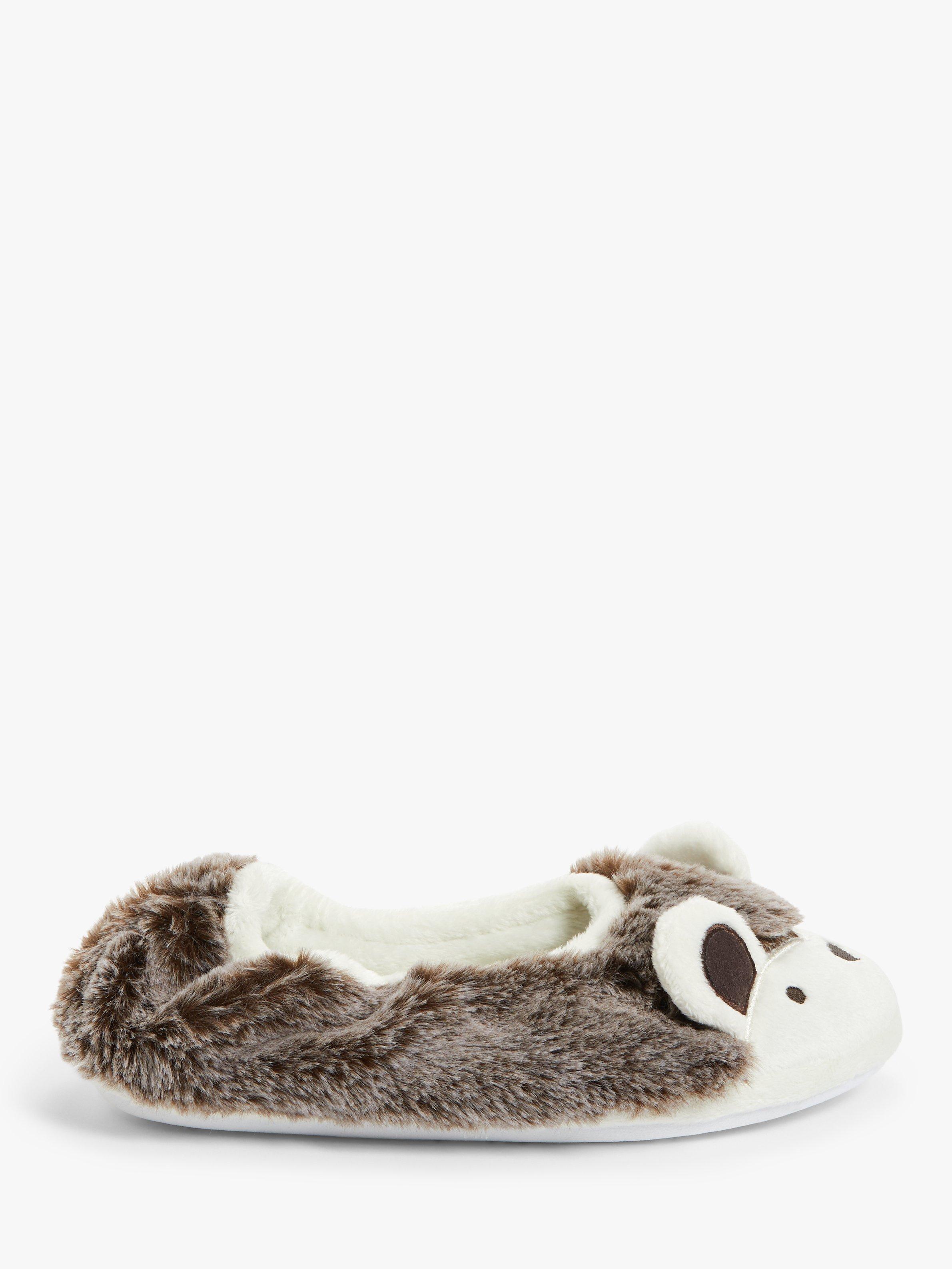 John Lewis Children's Hedgehog Slippers, Brown