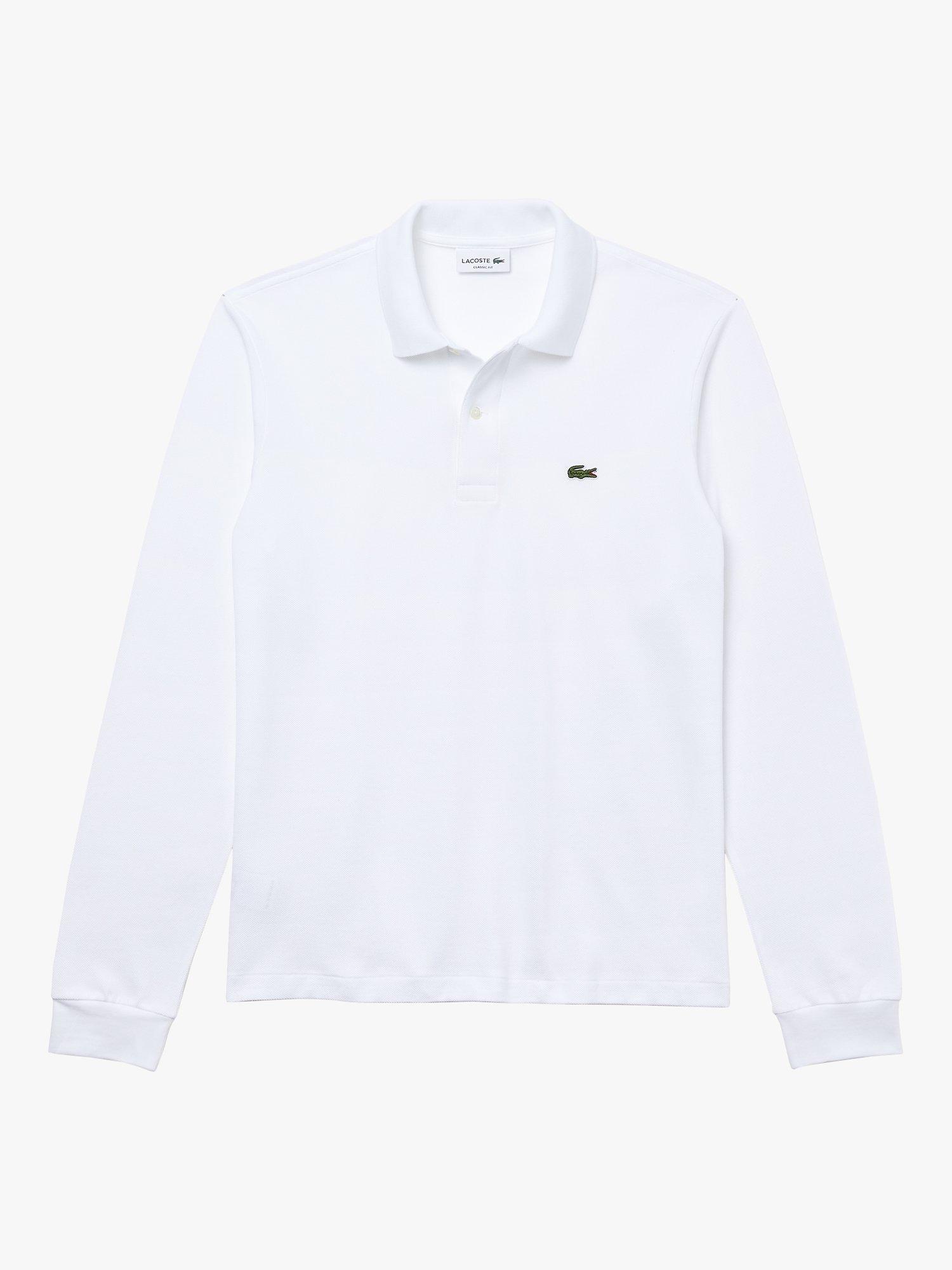 Product image 4 of 6, which shows Lacoste L.13.12 Classic Regular Fit Long Sleeve Polo Shirt, 001 White, S