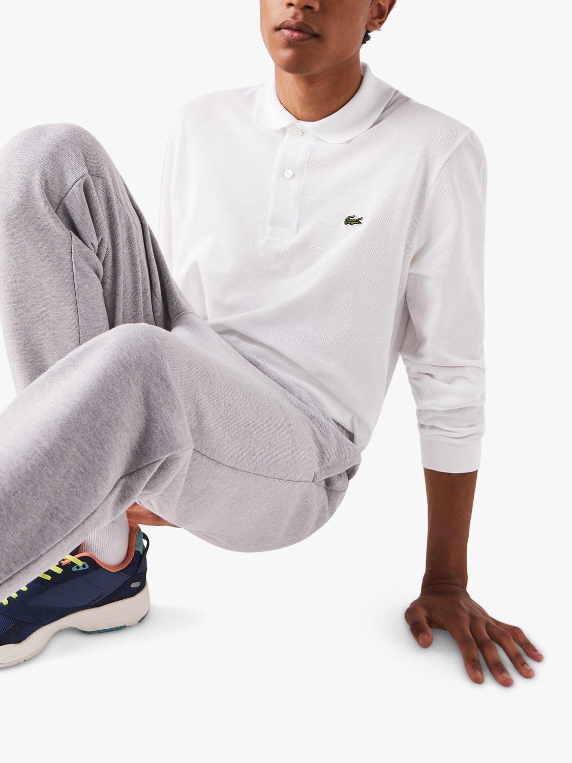 Product image 3 of 6, which shows Lacoste L.13.12 Classic Regular Fit Long Sleeve Polo Shirt, 001 White, S