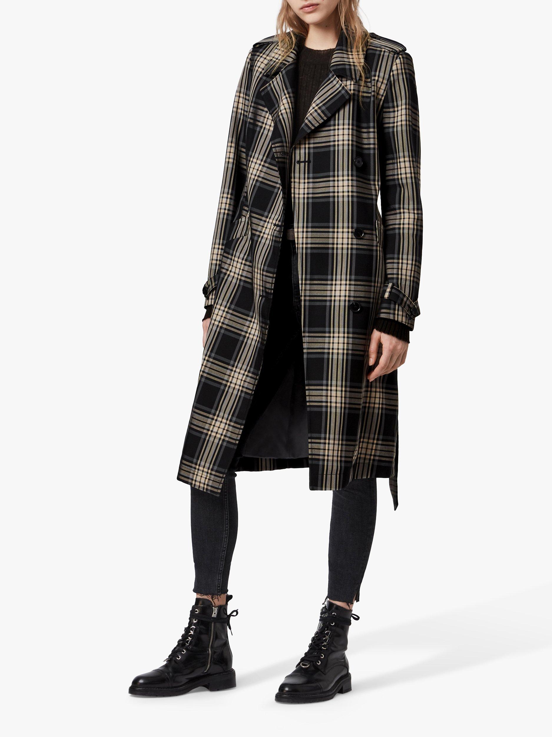 Allsaints check coat best sale