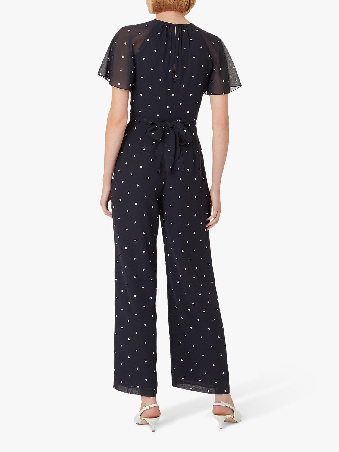 Hobbs Sarah Spotted Jumpsuit, Midnight Ivory