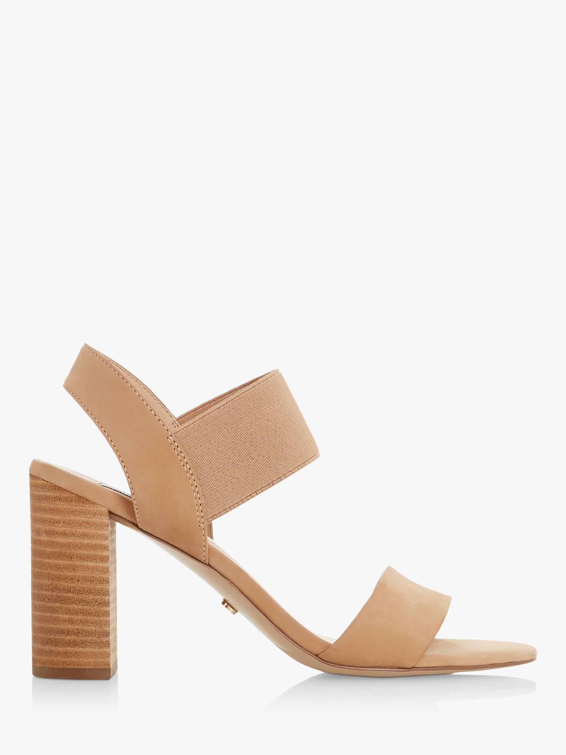 Dune Jumper Nubuck Block Heel Sandals, Camel