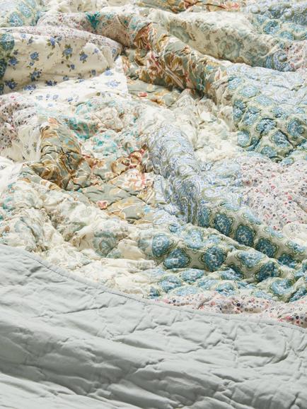 John Lewis Tilly Patchwork Quilt, Blue - view 2, Blue