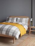 John Lewis Brushed Check Duvet Cover Set, Grey