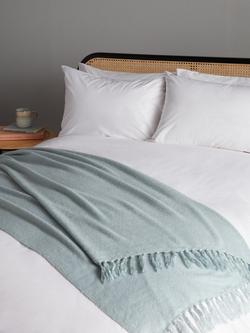 John Lewis Charlotte Bouclé Throw - view 2, Duck Egg