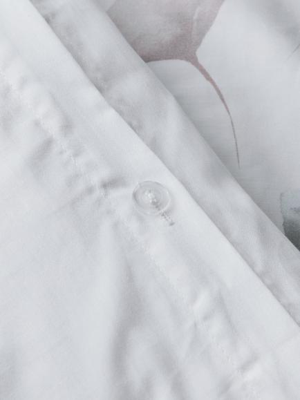 John Lewis Gingko Panel Pure Cotton Sateen Duvet Cover Set, 220 Thread Count - view 2, Green