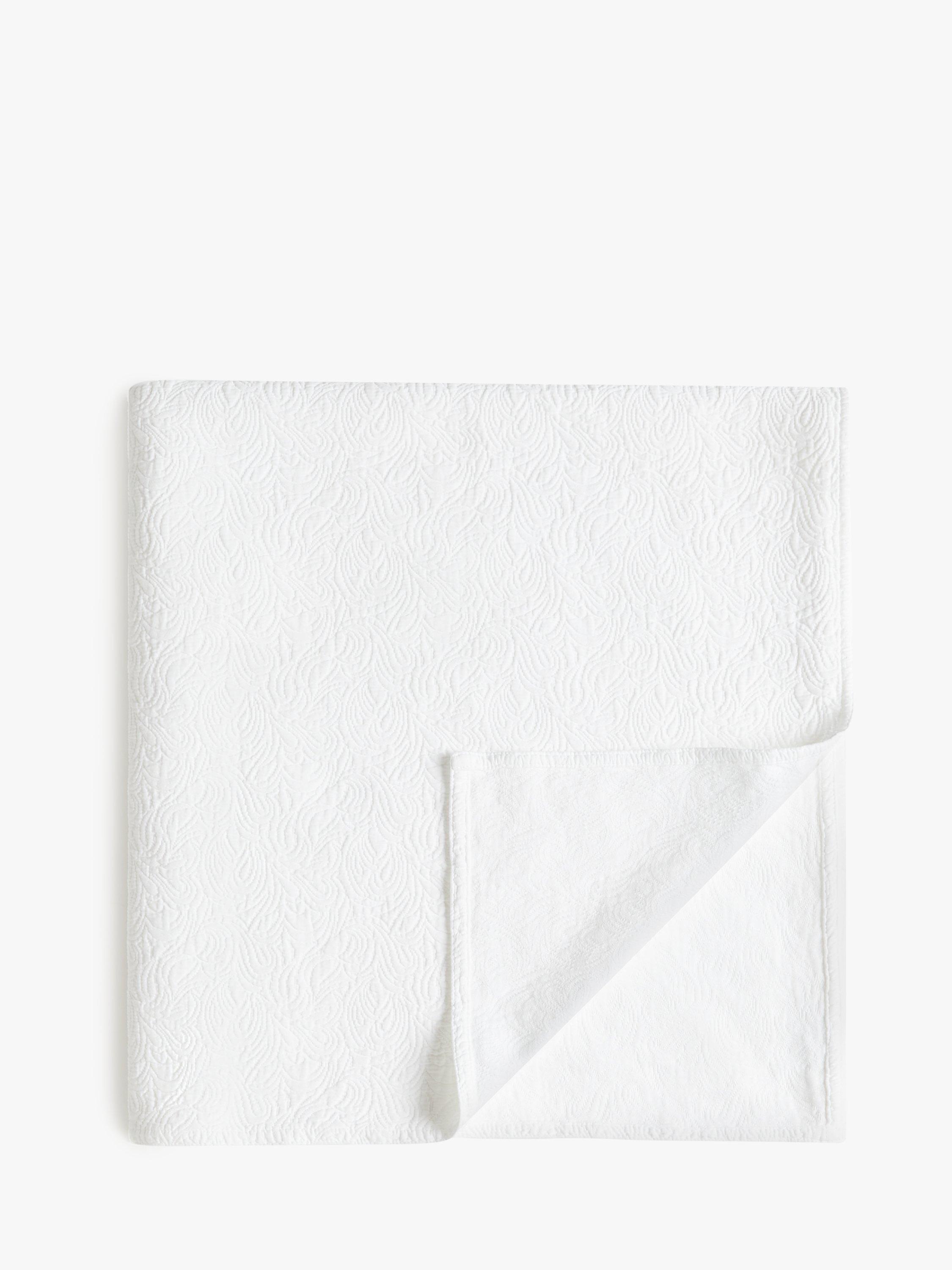 John Lewis Matelasse Bedspread, White
