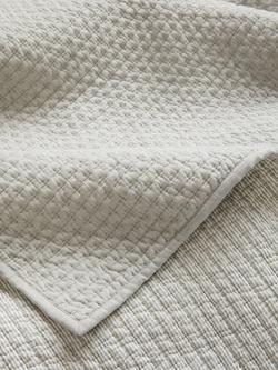 John Lewis Mini Stitch Quilted Bedspread, Grey - view 2, Grey