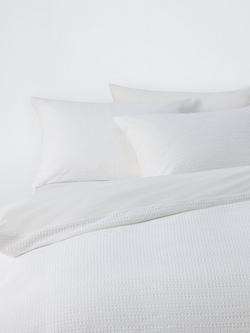 John Lewis Stripe Waffle Bedding, White
