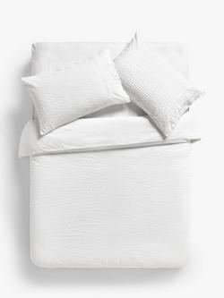 John Lewis Mini Waffle Bedding, White