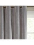 John Lewis Velvet Pair Lined Eyelet Curtains, Silver