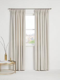 John Lewis Velvet Pair Lined Pencil Pleat Curtains, Champagne