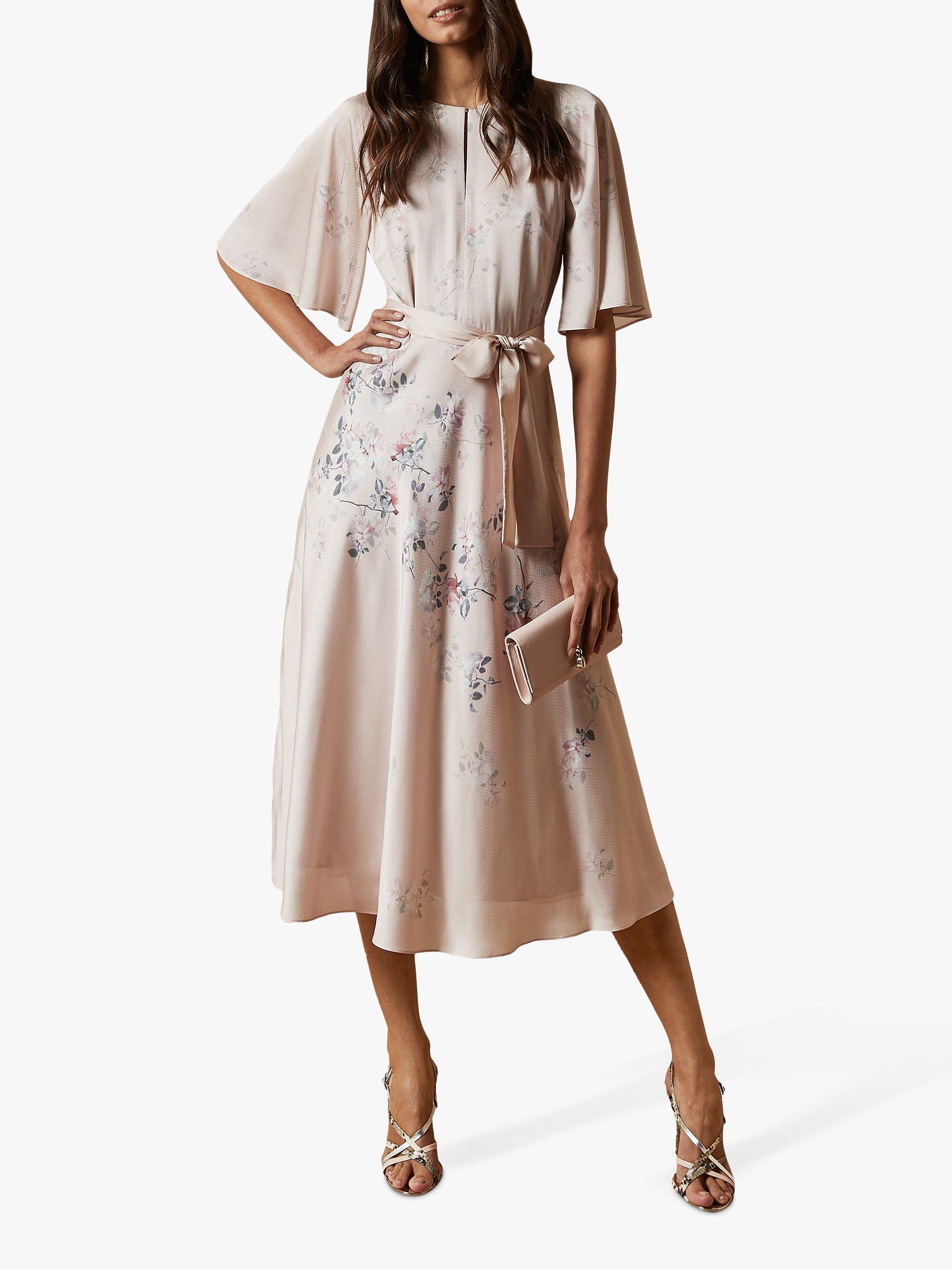 Ted Baker Erla Bouquet Midi Dress, Light Pink