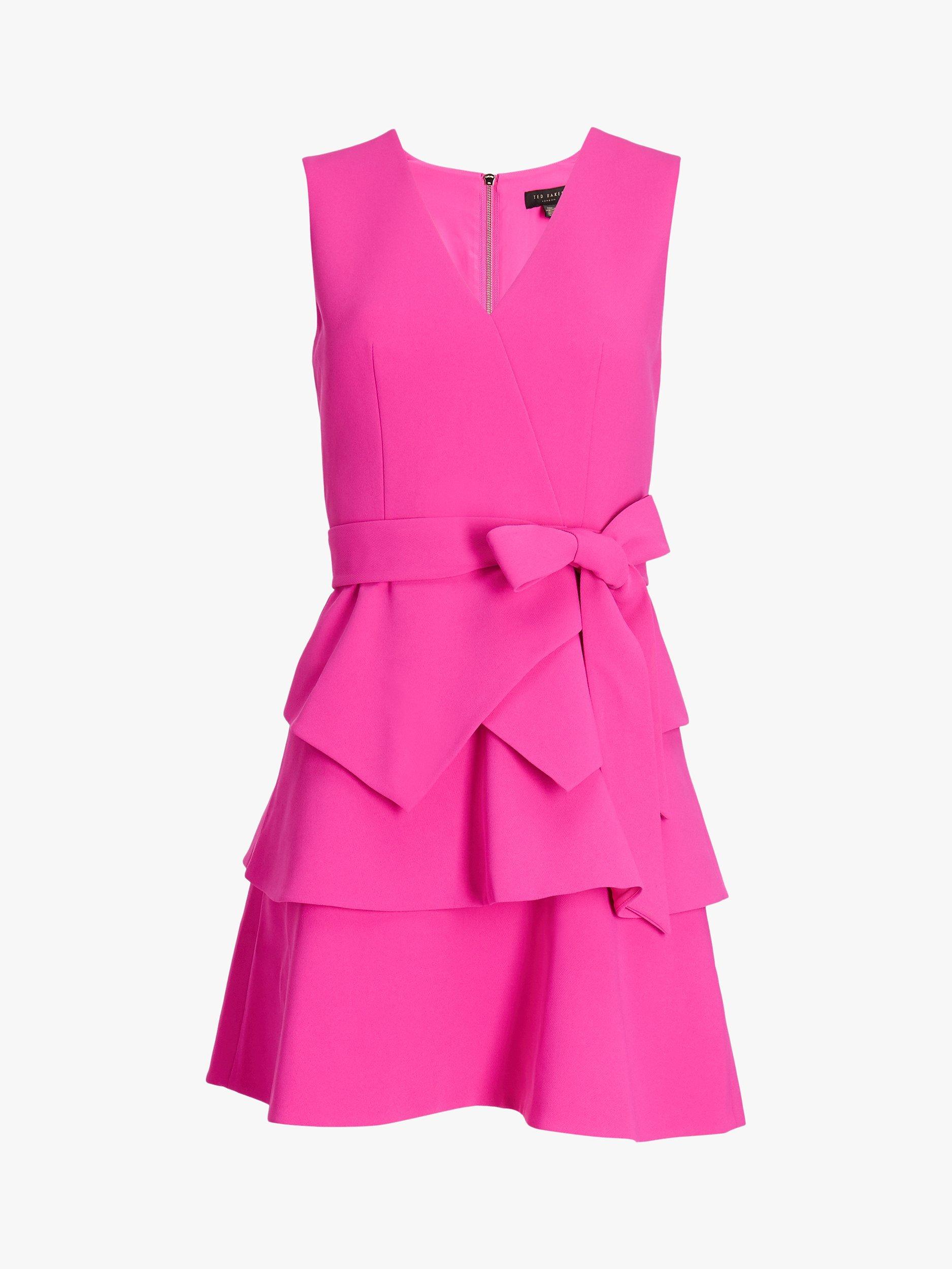 Ted Baker Reinah Bow Detail Mini Dress Hot Pink