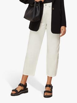 Whistles High Waist Barrel Leg Jeans, White