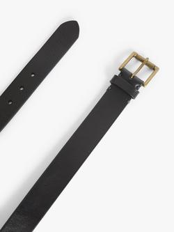 John Lewis 35mm Roller Buckle Leather Belt - view 2, Black