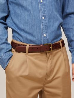 John Lewis 35mm Weave Belt - view 2, Brown