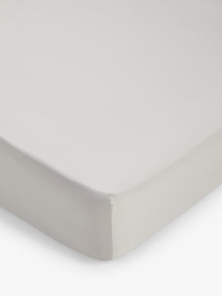 John Lewis Temperature Balance Cotton Sateen 400 Thread Count Fitted Sheet, Grey