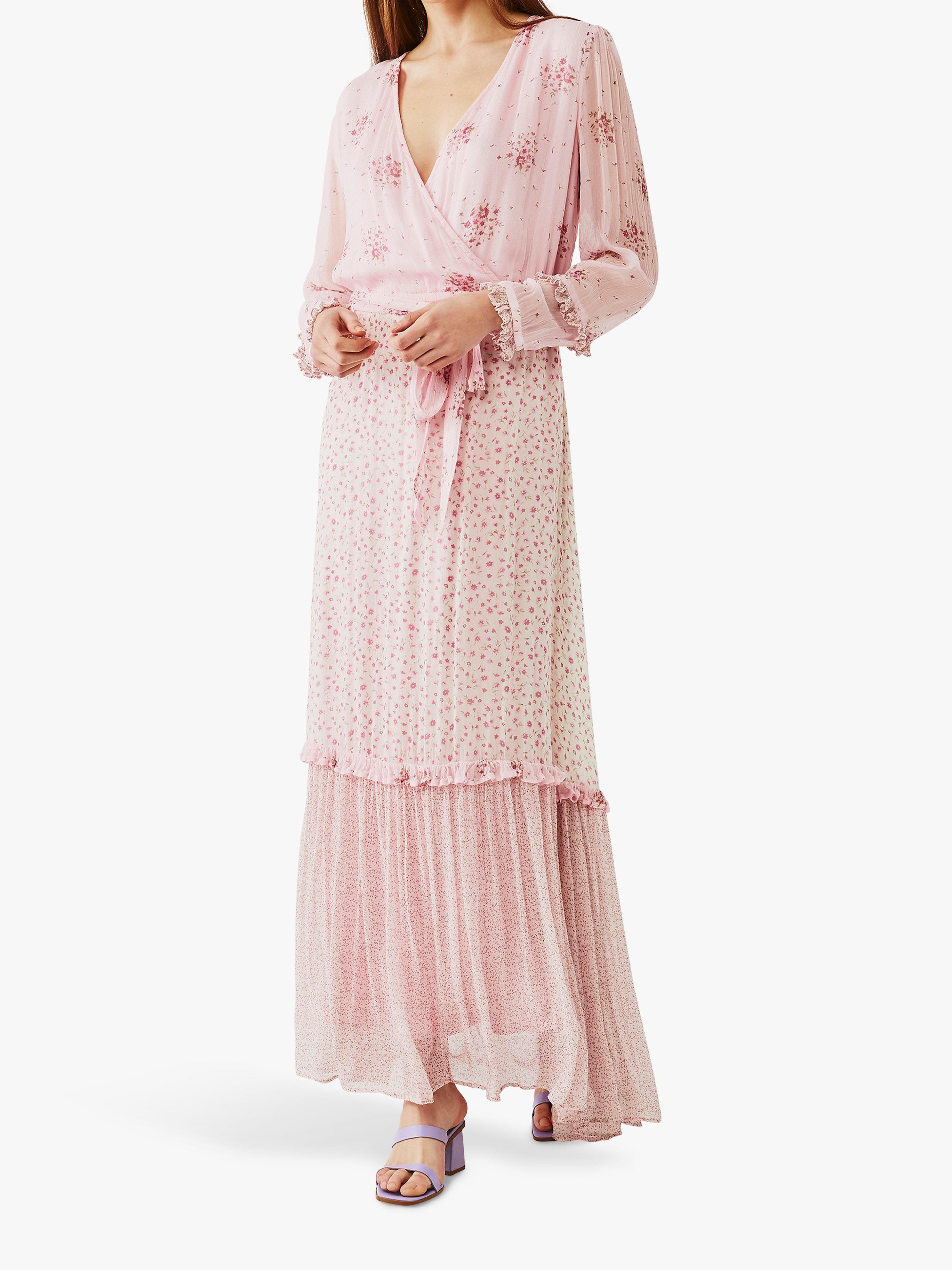 Ghost Avery Wrap Floral Dress Pink Aurelia