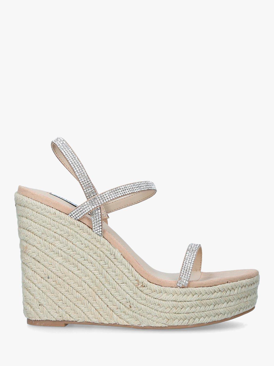 Steve Madden Skylight Embellished Wedge Heel Sandals, Silver