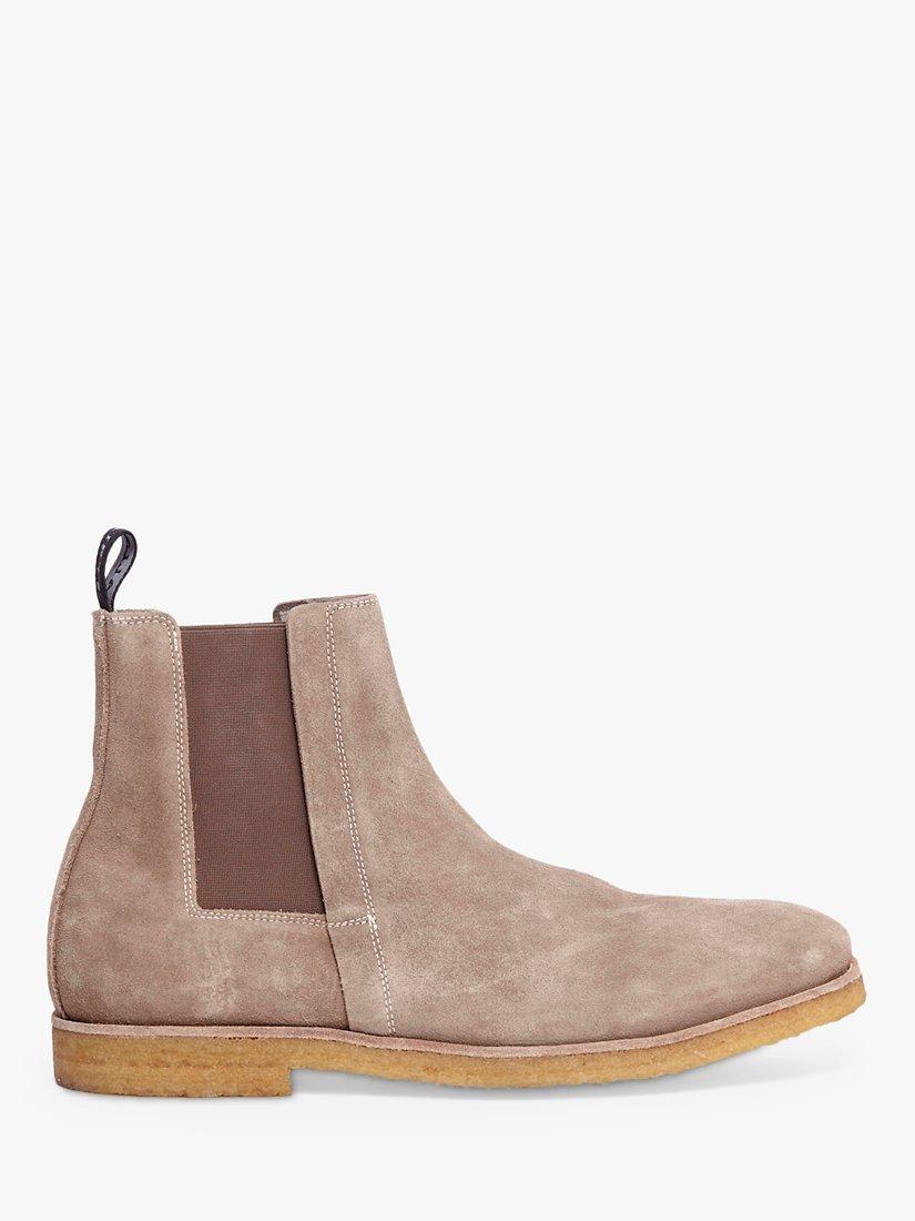 Product image 3 of 6, which shows AllSaints Rhett Suede Chelsea Boots, Taupe, 10