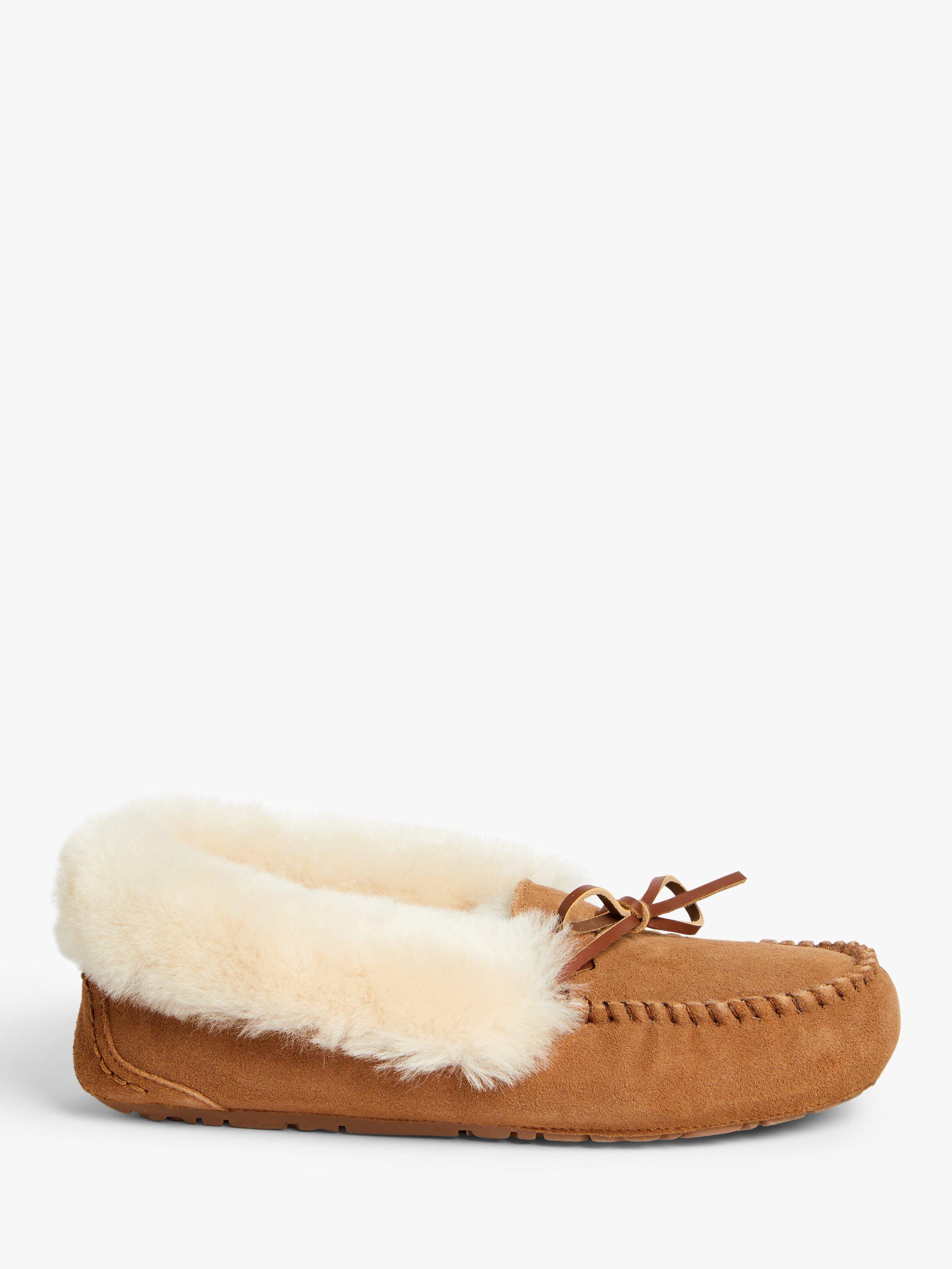 John Lewis Sheepskin Moccasin Slippers Chestnut