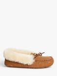 John Lewis Sheepskin Moccasin Slippers, Chestnut