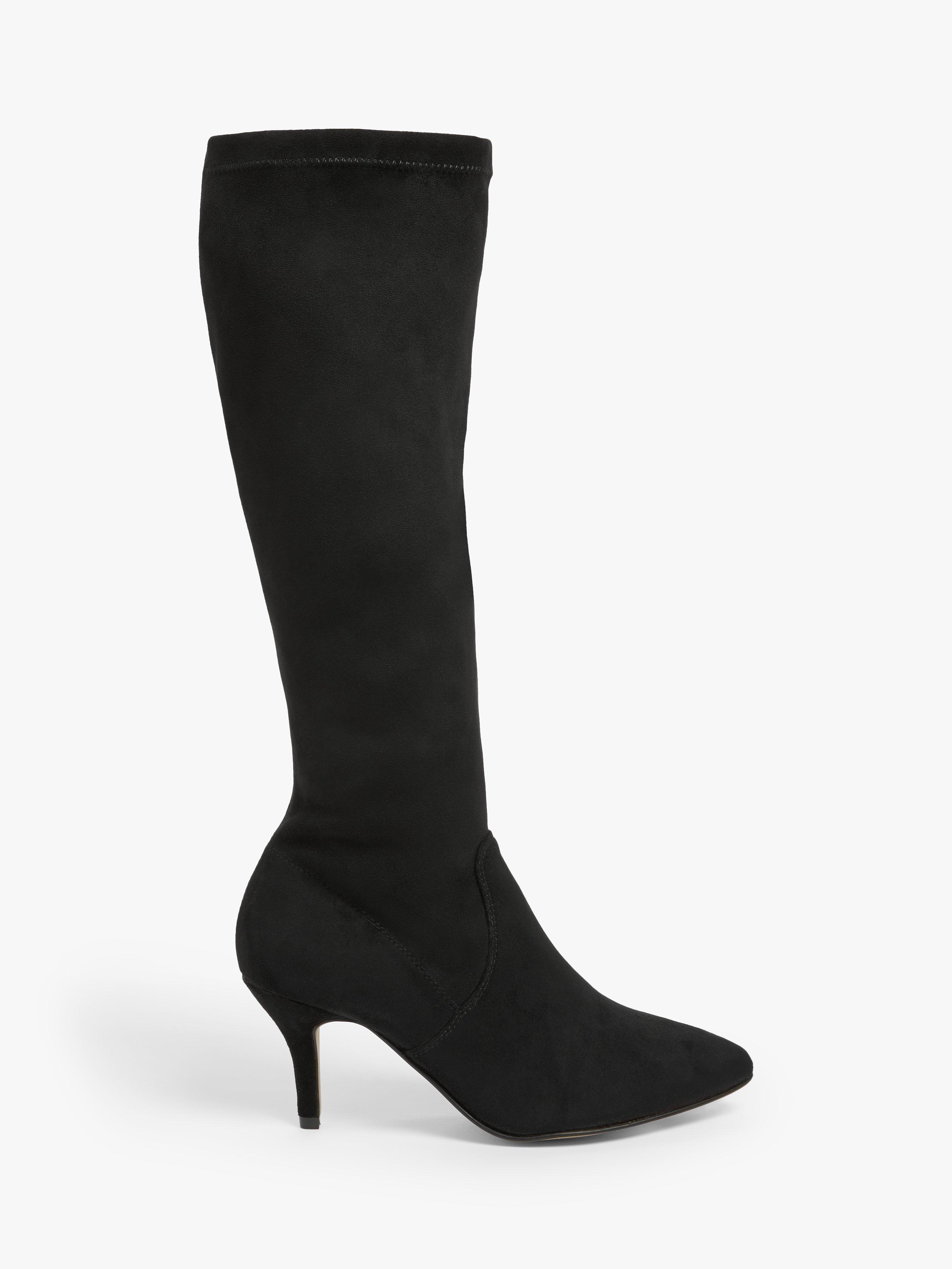 John Lewis Sugarpoppy Stiletto Heel Long Boots, Black