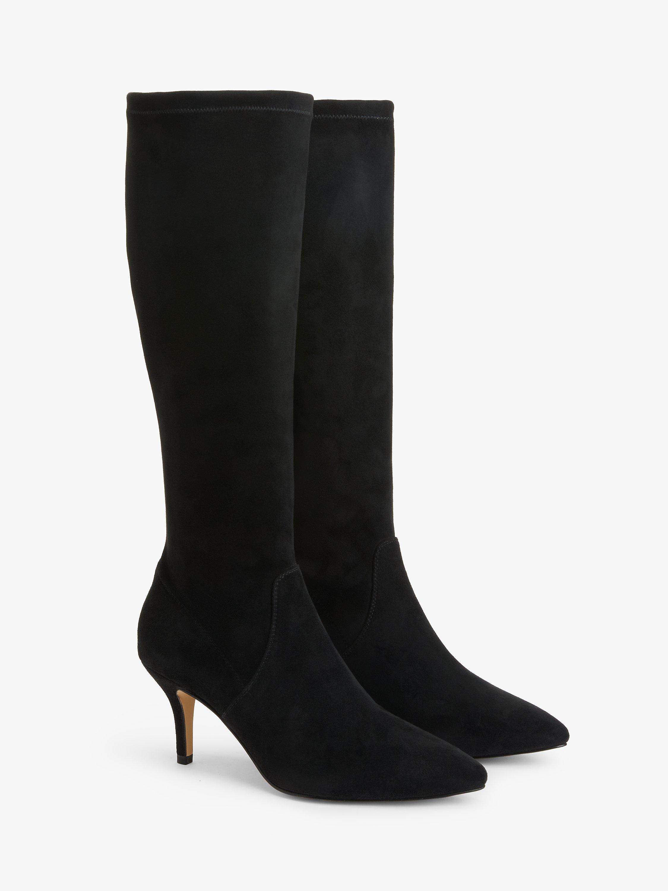 John Lewis Sugarpoppy Stiletto Heel Long Boots, Black