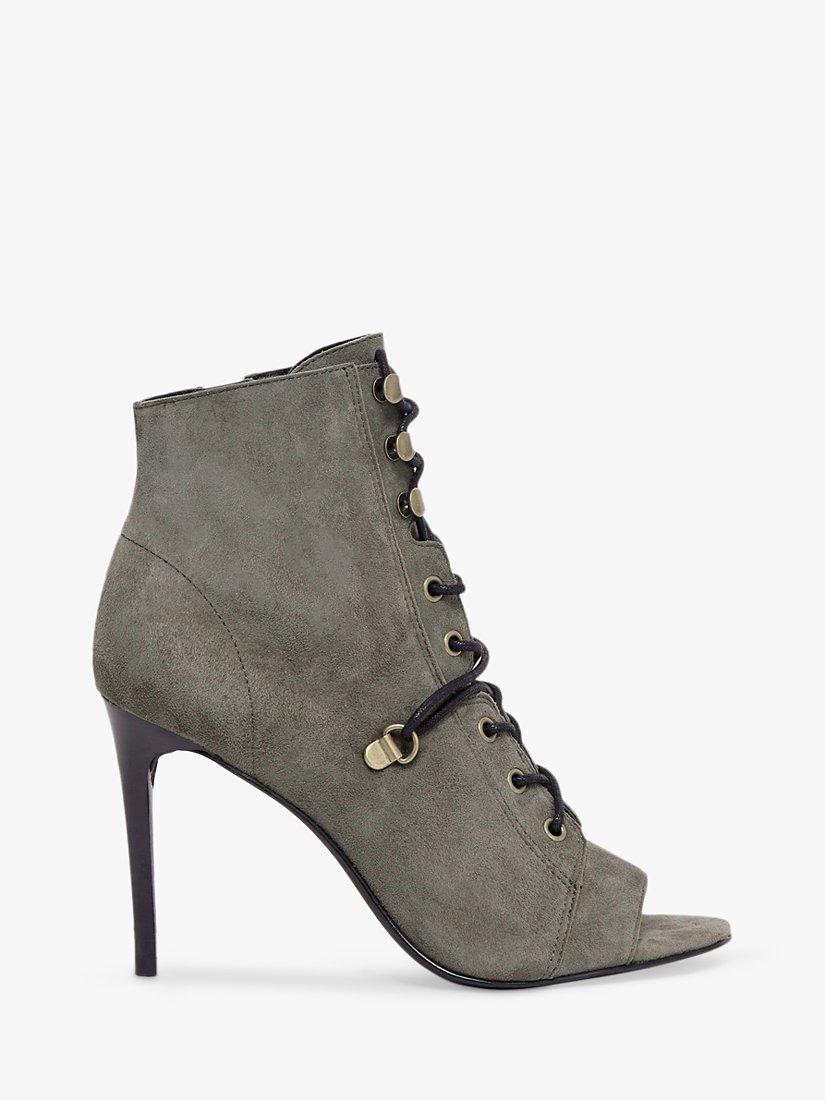 AllSaints Joanna Stiletto Lace Up Open Toe Ankle Boots