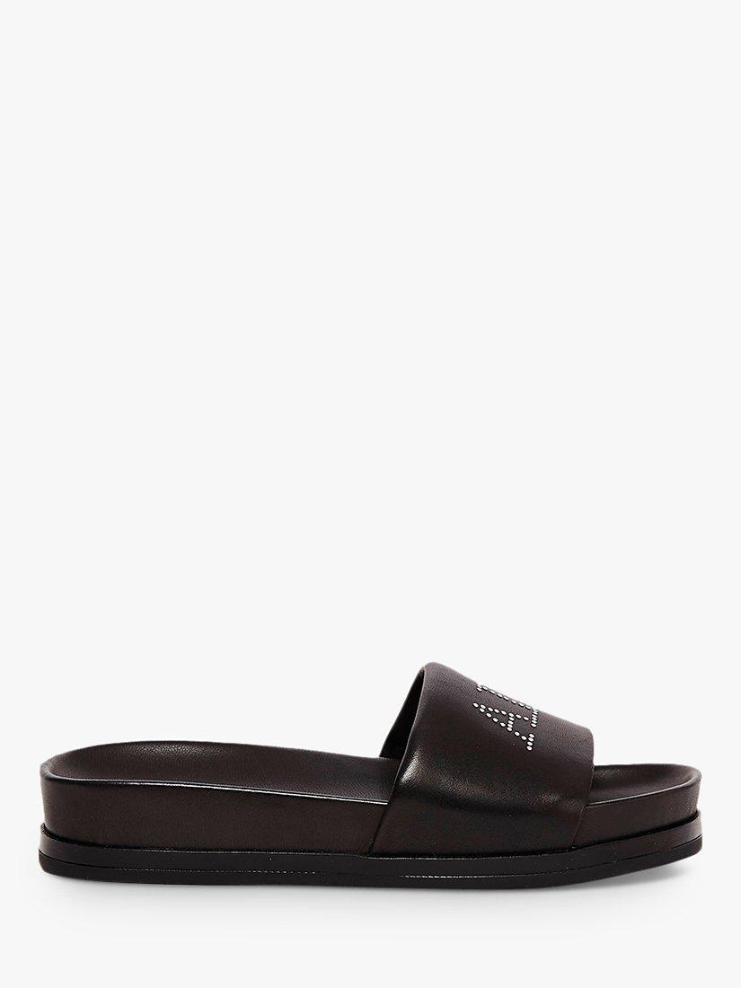 AllSaints Sophie Leather Sliders, Black