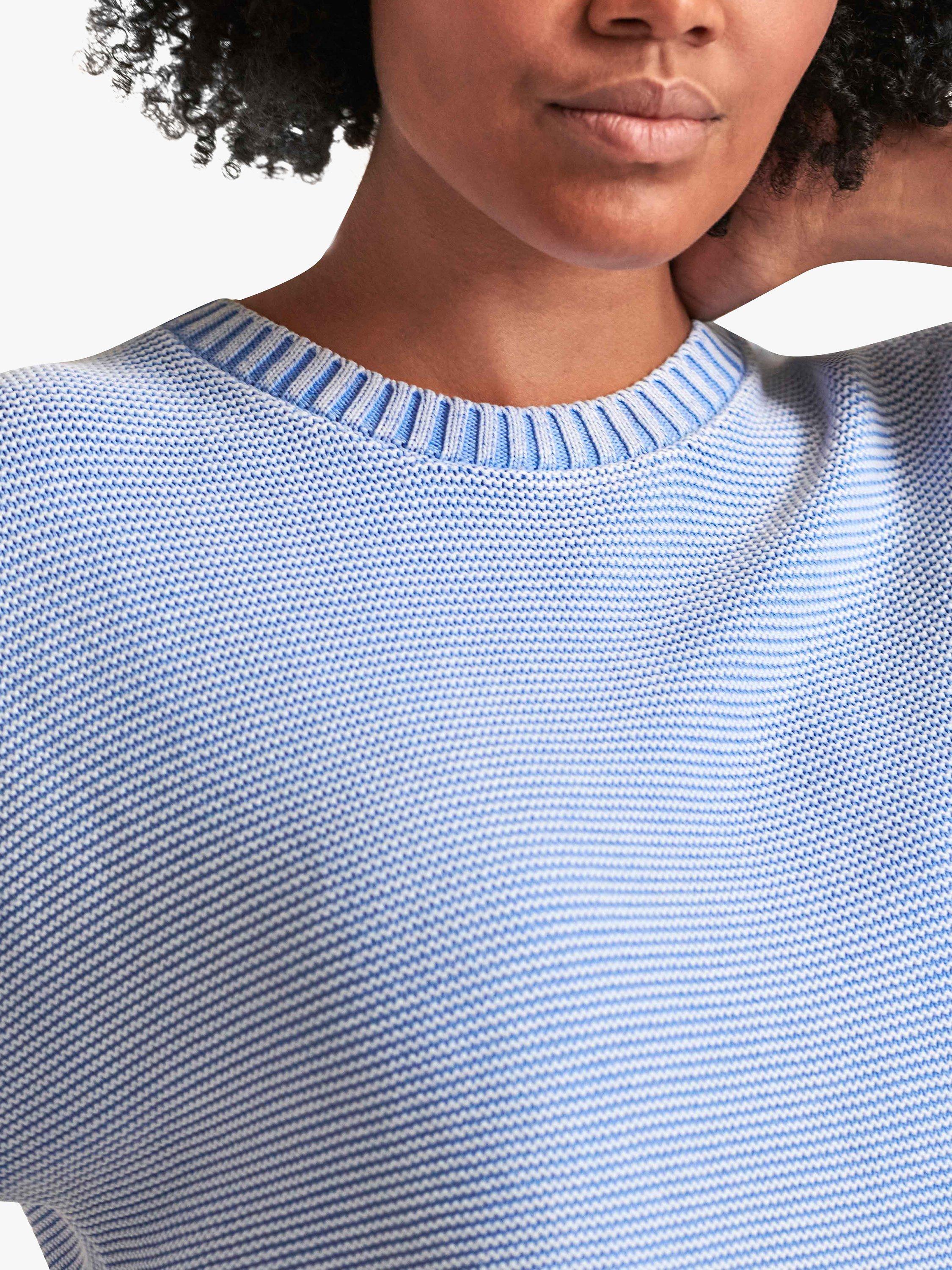 Product image 3 of 3, which shows Pure Collection Textured Cotton T-Shirt, Bluebell, 8