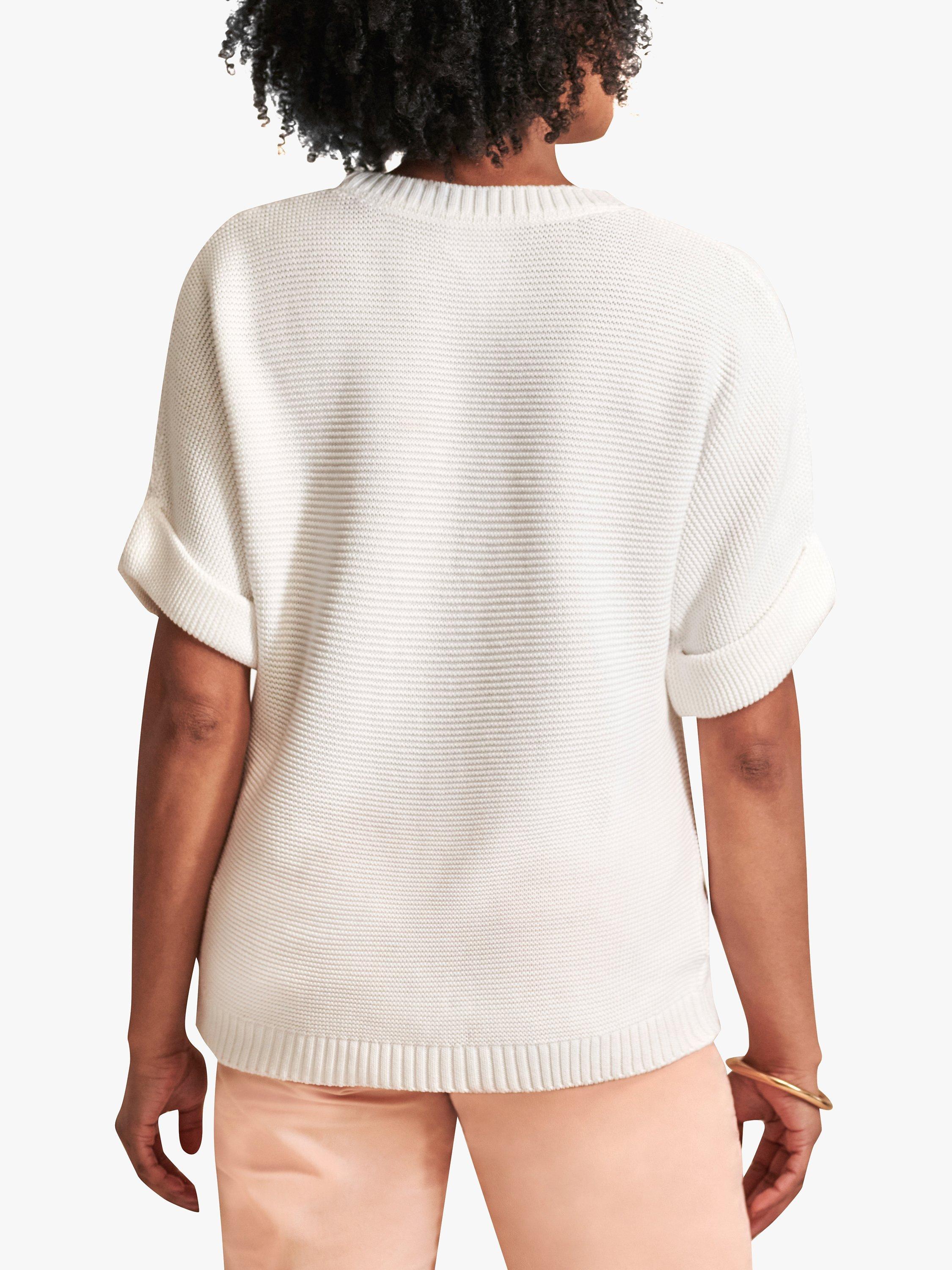 Product image 2 of 3, which shows Pure Collection Textured Cotton T-Shirt, White, 8