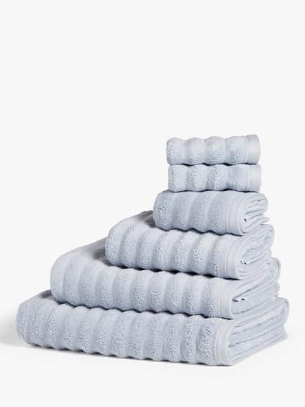 John Lewis Luxury Spa Towels containing TENCEL™ Modal, Pale Pacific