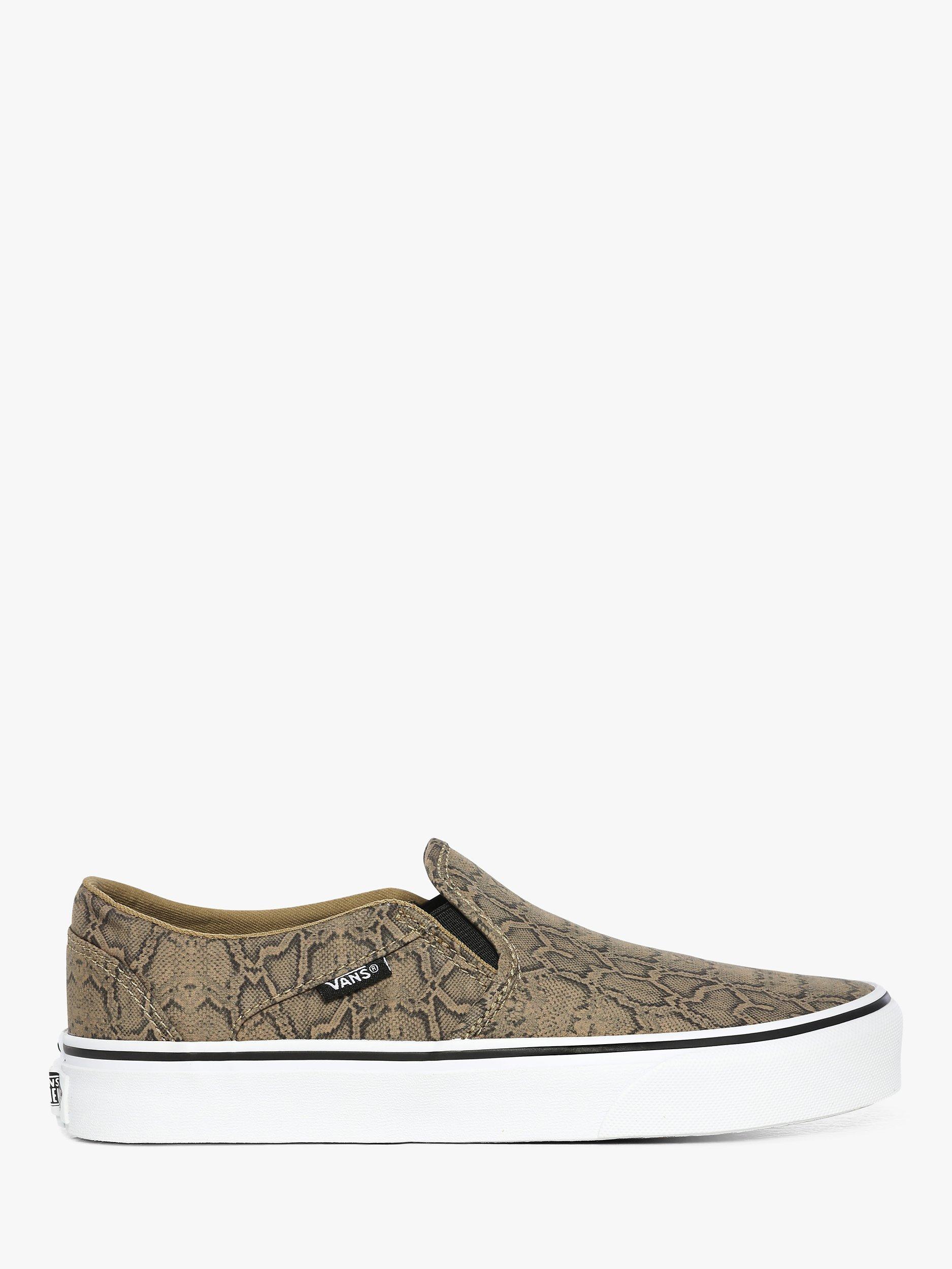 Vans Asher Snake Print Slip On Trainers Kelp