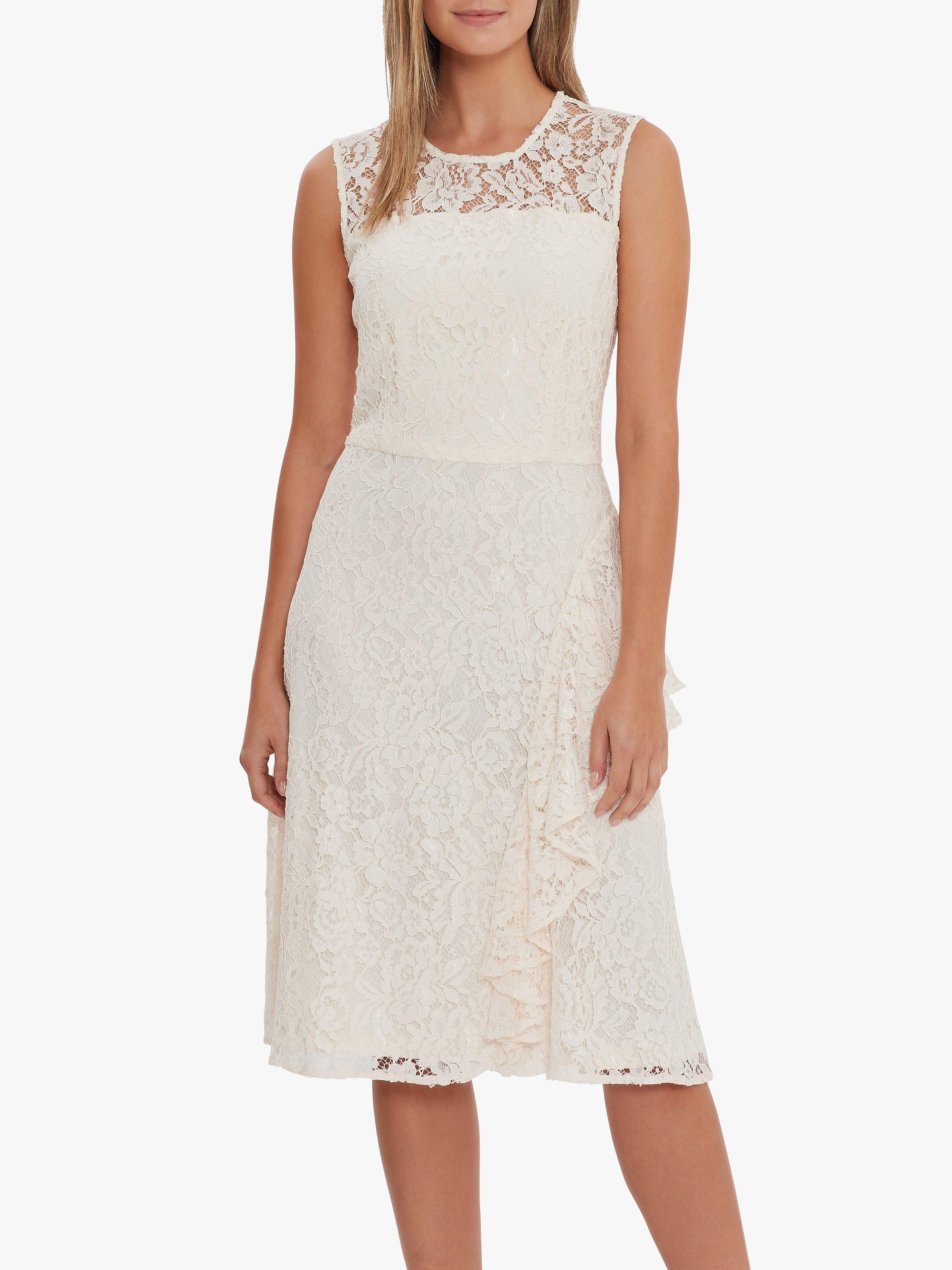 Gina Bacconi Lilita Frill Dress, Summer Ivory