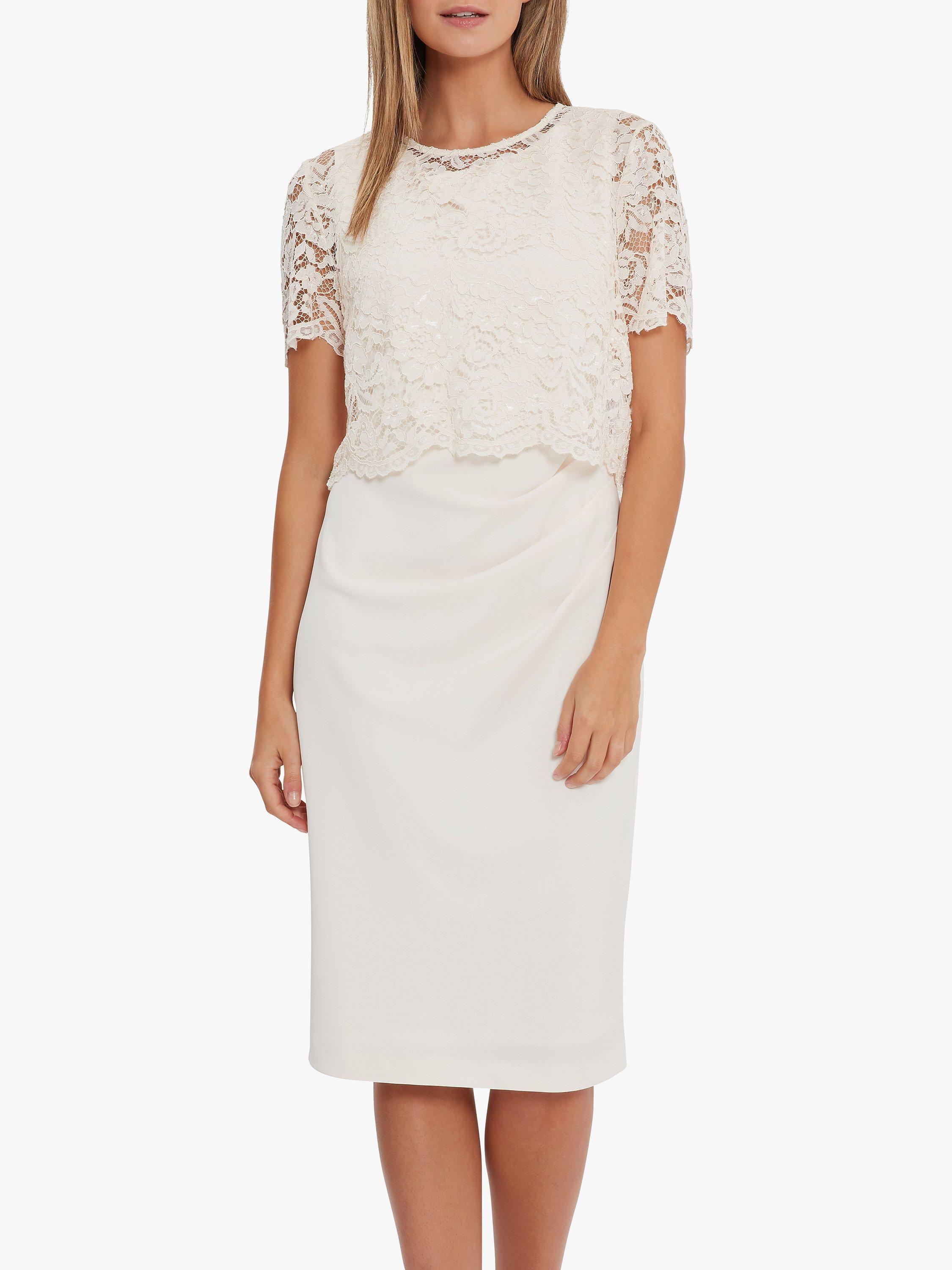 Gina Bacconi Kora Moss Overtop Crepe Dress