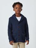 John Lewis Heirloom Collection Kids' Shawl Cardigan, Navy