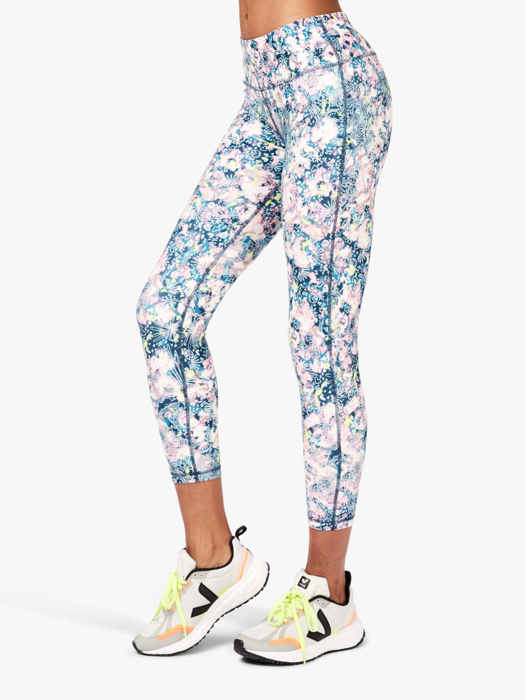 Fearne Cotton x Sweaty Betty All Day Contour 7/8 Gym Leggings, Pale Pink Doodle