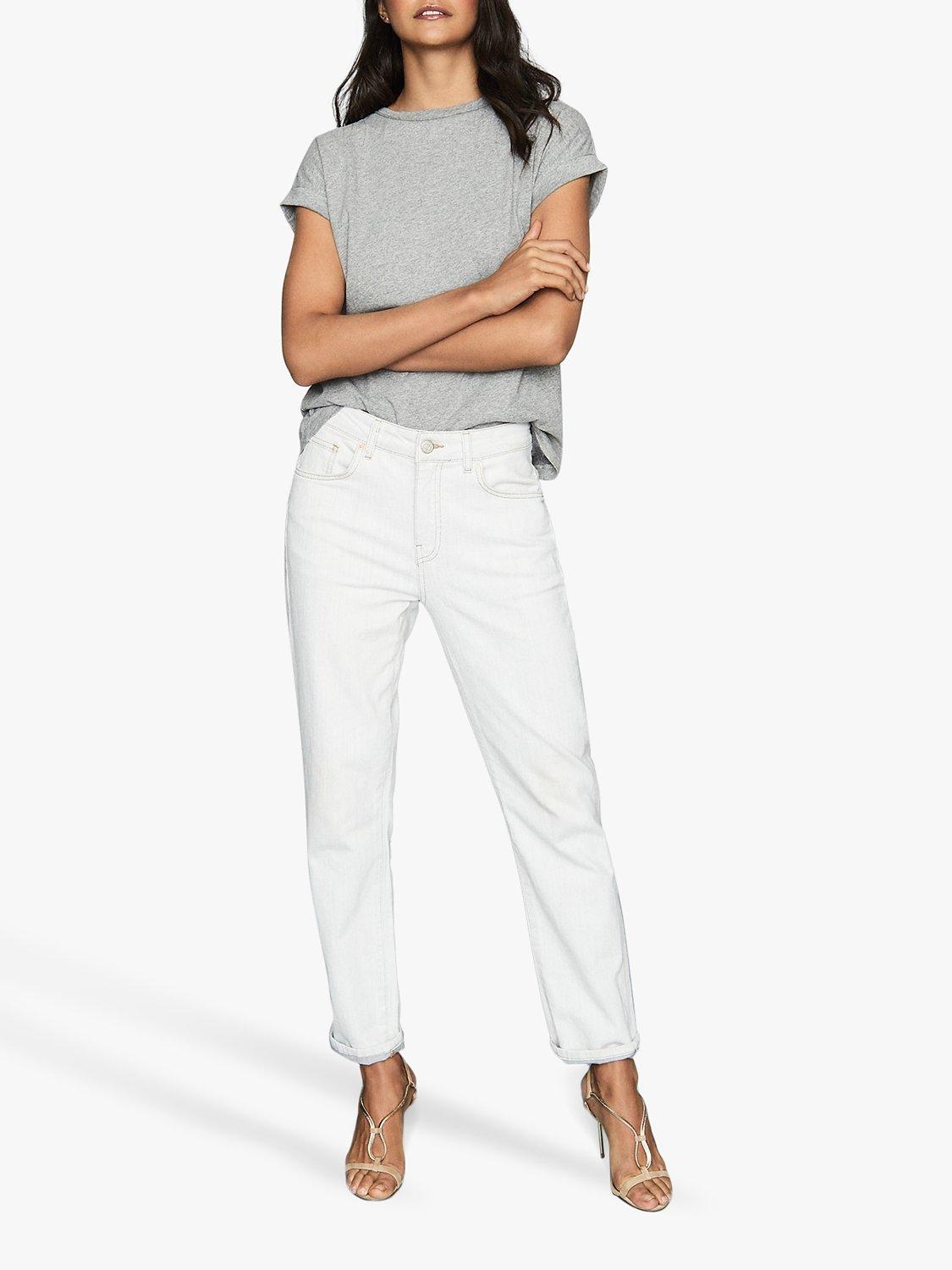 Product image 3 of 4, which shows Reiss Tereza Cotton Jersey T-Shirt, Grey Marl, XL