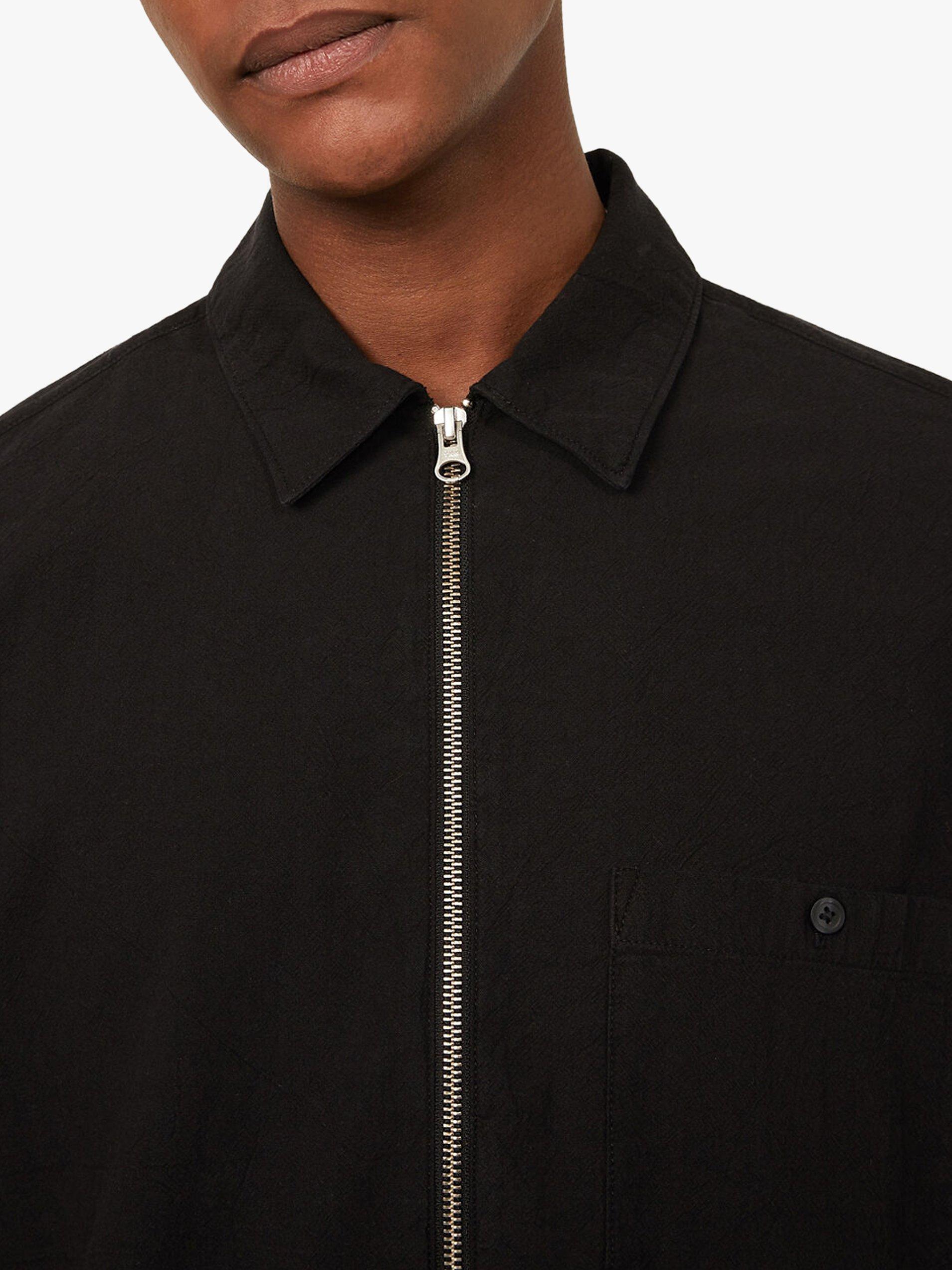 Product image 4 of 4, which shows Warehouse Organic Cotton Zip Front Jacket, Black, S