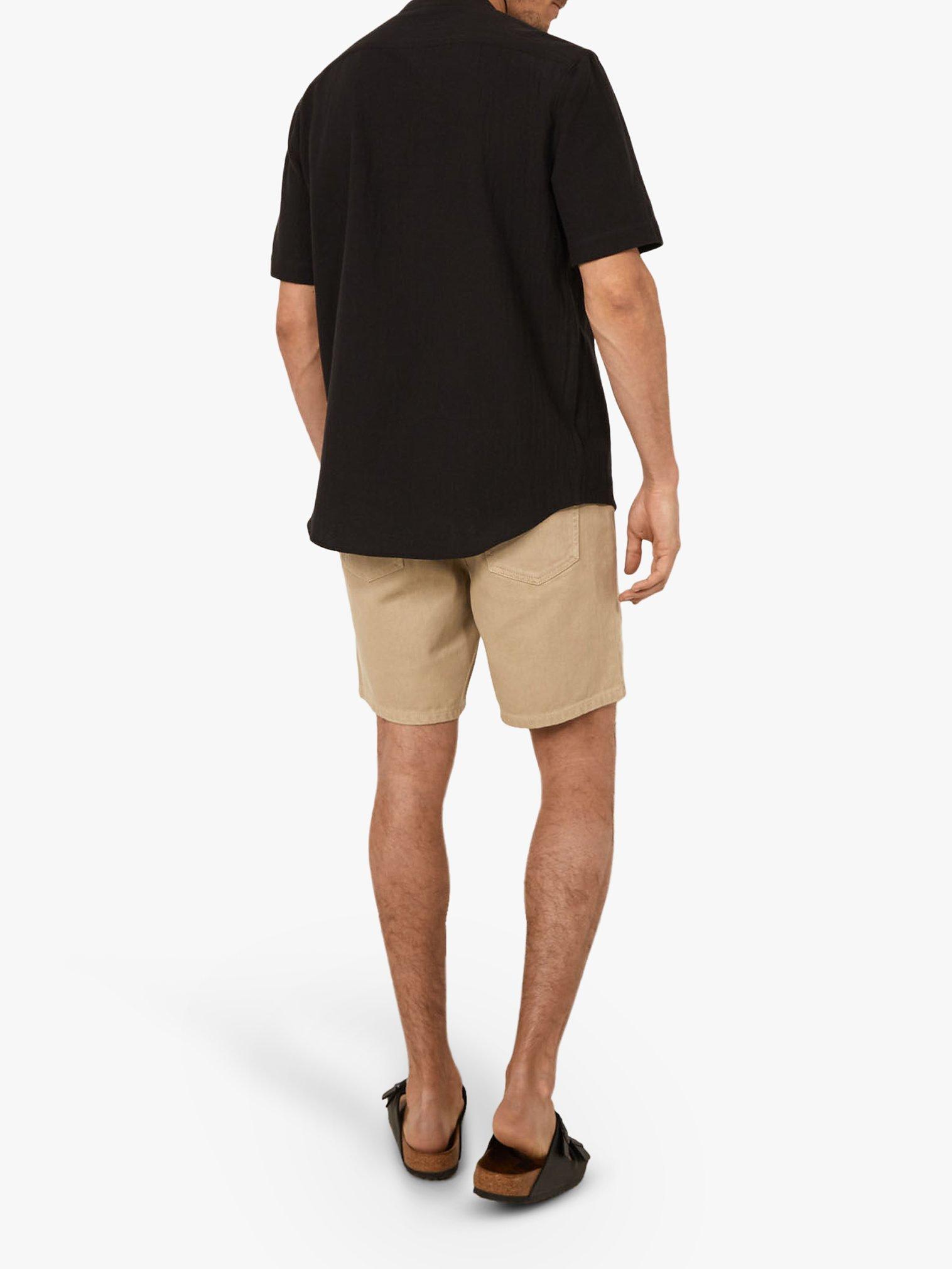 Product image 2 of 4, which shows Warehouse Organic Cotton Grandad Collar Shirt, Black, S