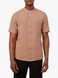 Warehouse Organic Cotton Grandad Collar Shirt, Light Pink