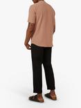 Warehouse Organic Cotton Grandad Collar Shirt, Light Pink