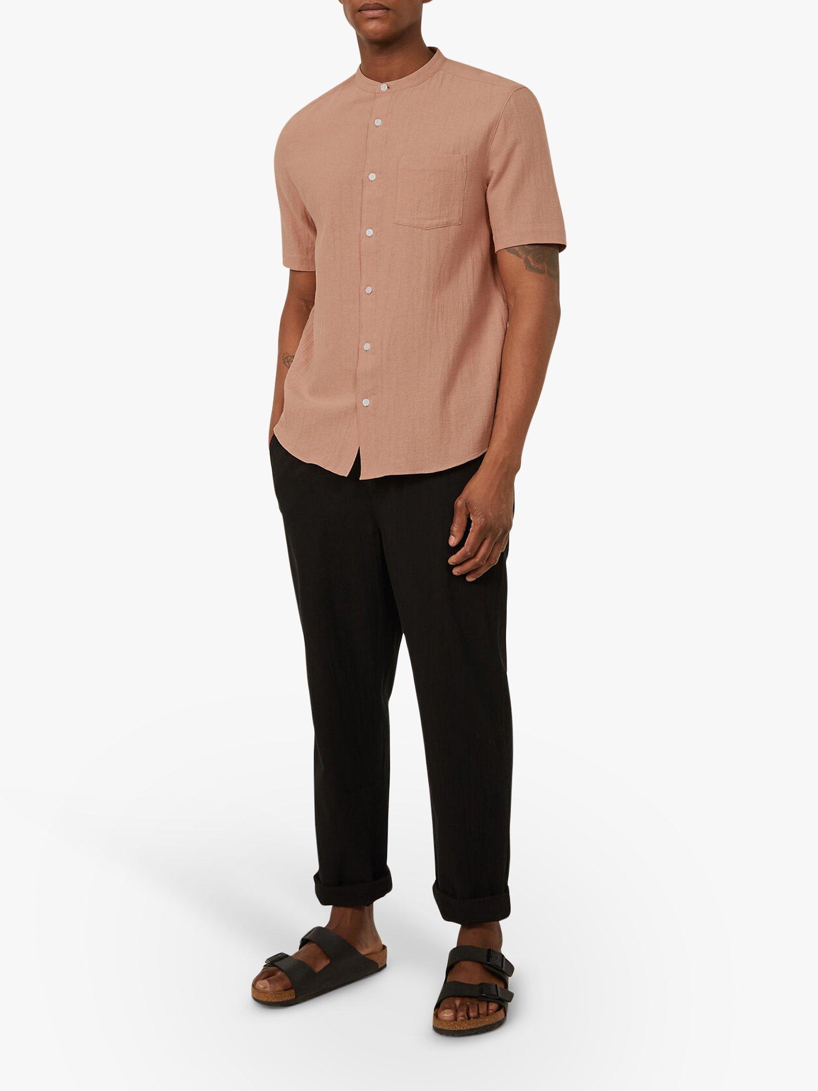 Product image 4 of 5, which shows Warehouse Organic Cotton Grandad Collar Shirt, Light Pink, XS