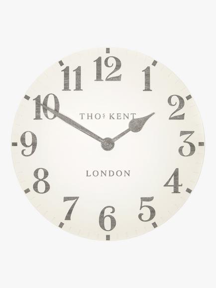 Thomas Kent Arabic Numeral Wall Clock, Limestone